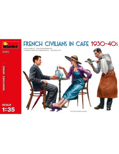 French Civilans in Cafe...