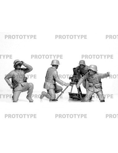 WW2 German mortar GrW 34 with Crew